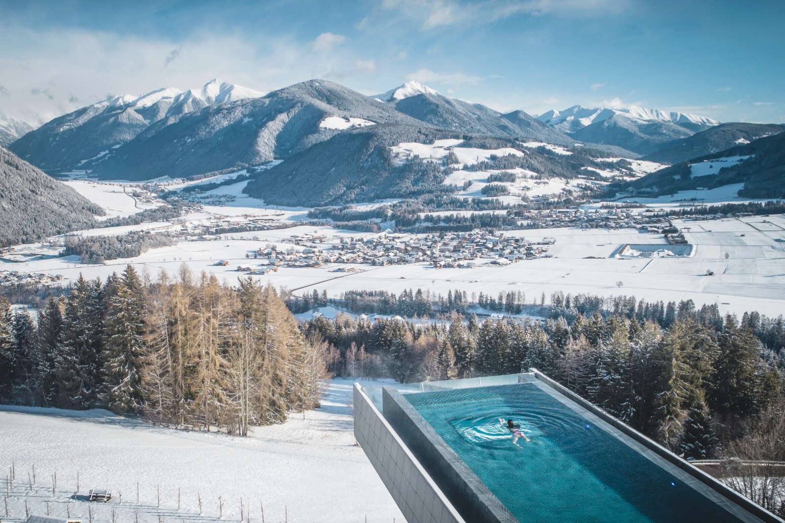 Piscine panoramique, Hôtel Hubertus, Italie 