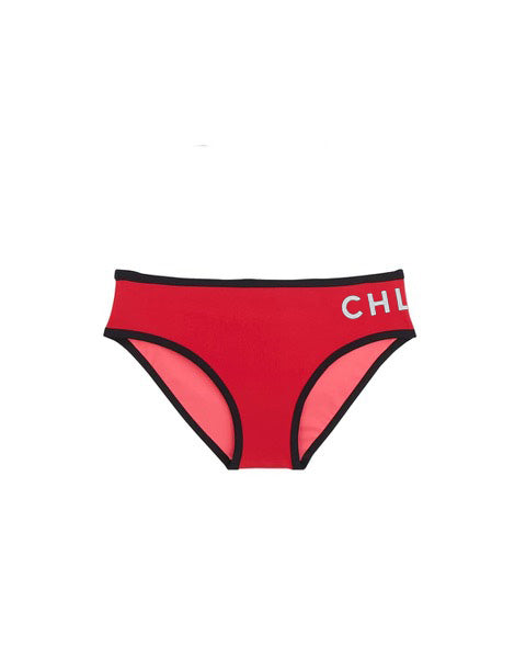 Chlore Swimwear - Maillot de Bain deux-pièces WARENDER Culotte LOGO - Rouge